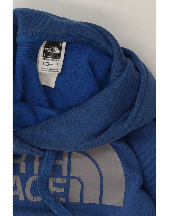 The North Face Mens Graphic Hoodie Jumper Medium Blue Cotton