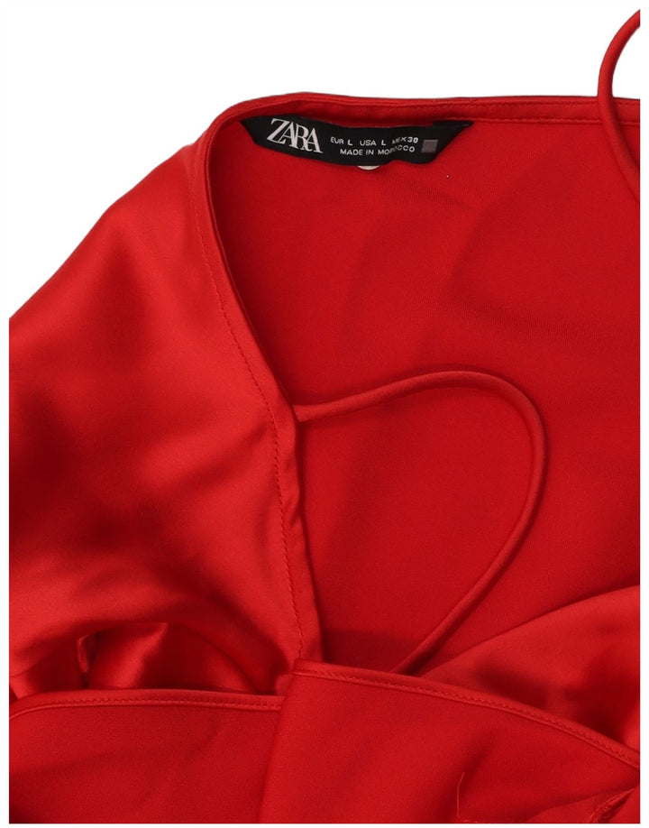 ZARA Womens Slip Dress UK 14 Large Red