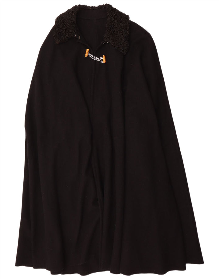 Vintage Womens Poncho Coat One Size Black