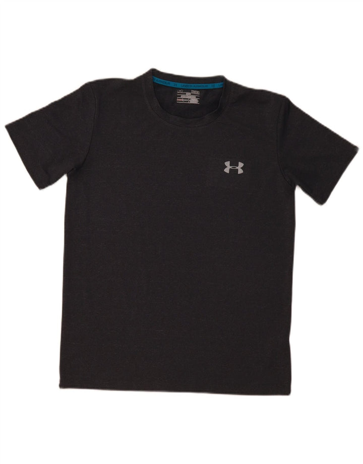 UNDER ARMOUR Mens Heat Gear T-Shirt Top Medium Grey Polyester
