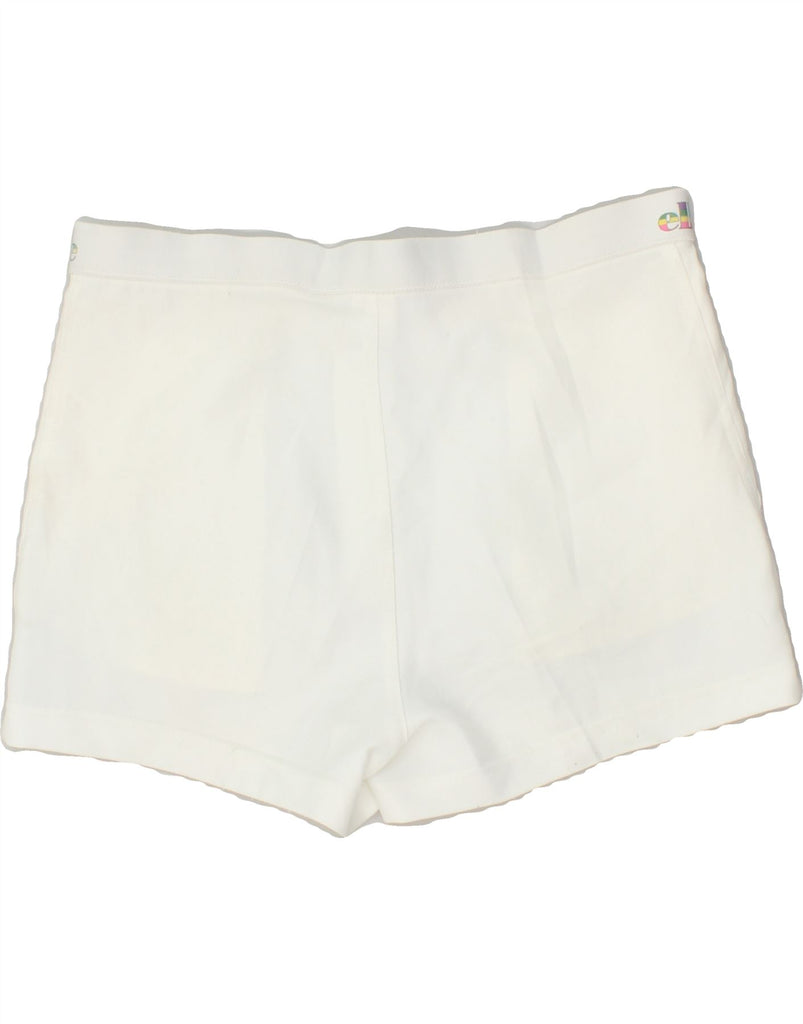 ELLESSE Womens Graphic Chino Shorts W36 Large White | Vintage Ellesse | Thrift | Second-Hand Ellesse | Used Clothing | Messina Hembry 