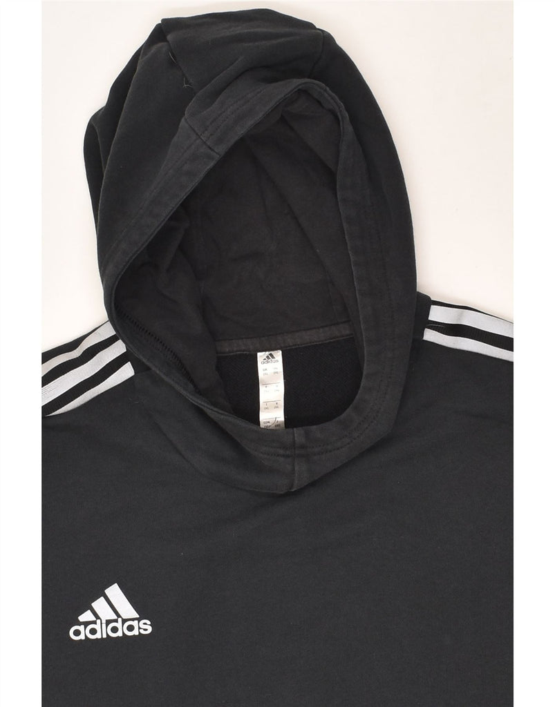 ADIDAS Mens Graphic Hoodie Jumper 2XL Black Cotton | Vintage Adidas | Thrift | Second-Hand Adidas | Used Clothing | Messina Hembry 