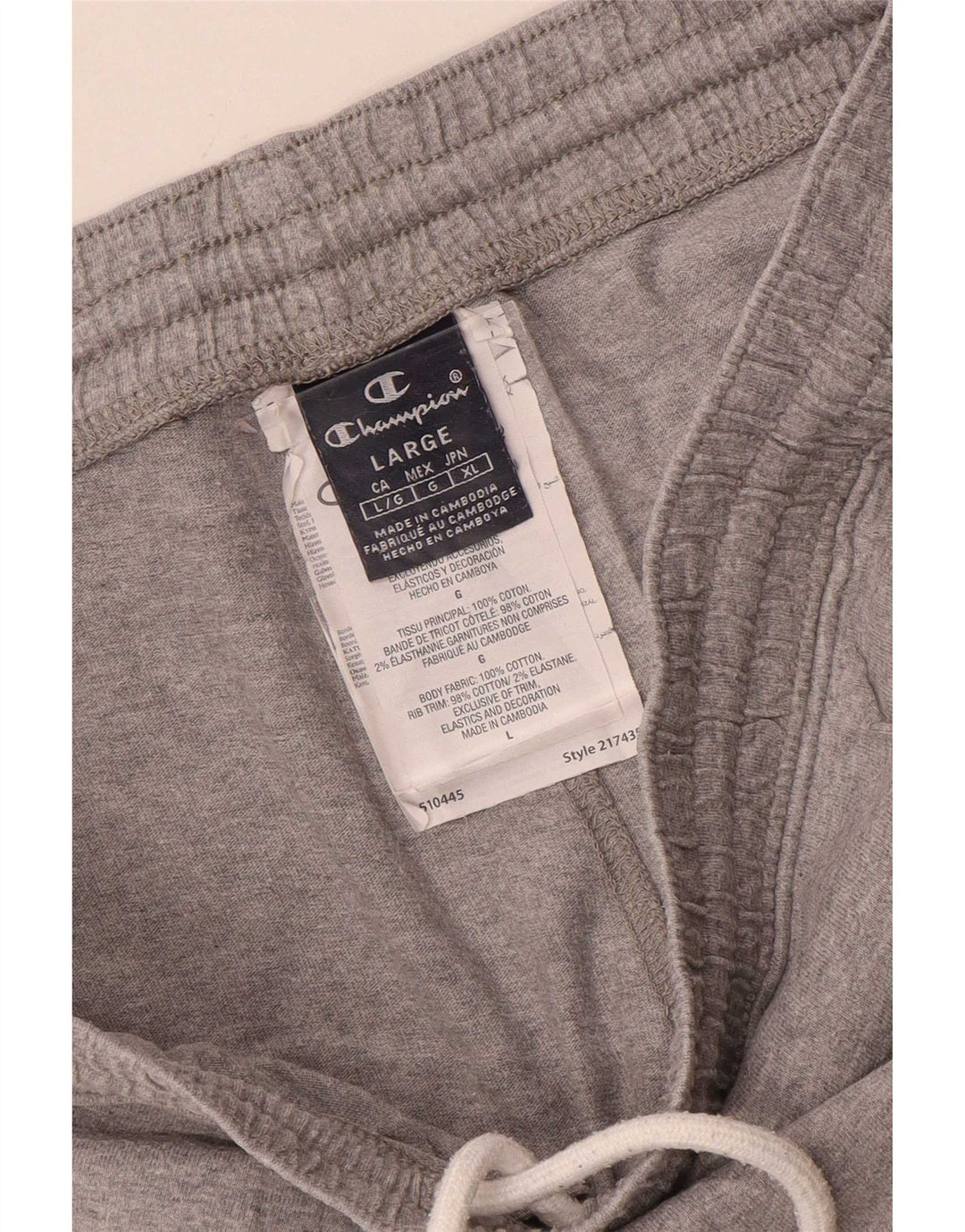 Champion Mens Tracksuit Trousers Joggers Large Grey Cotton