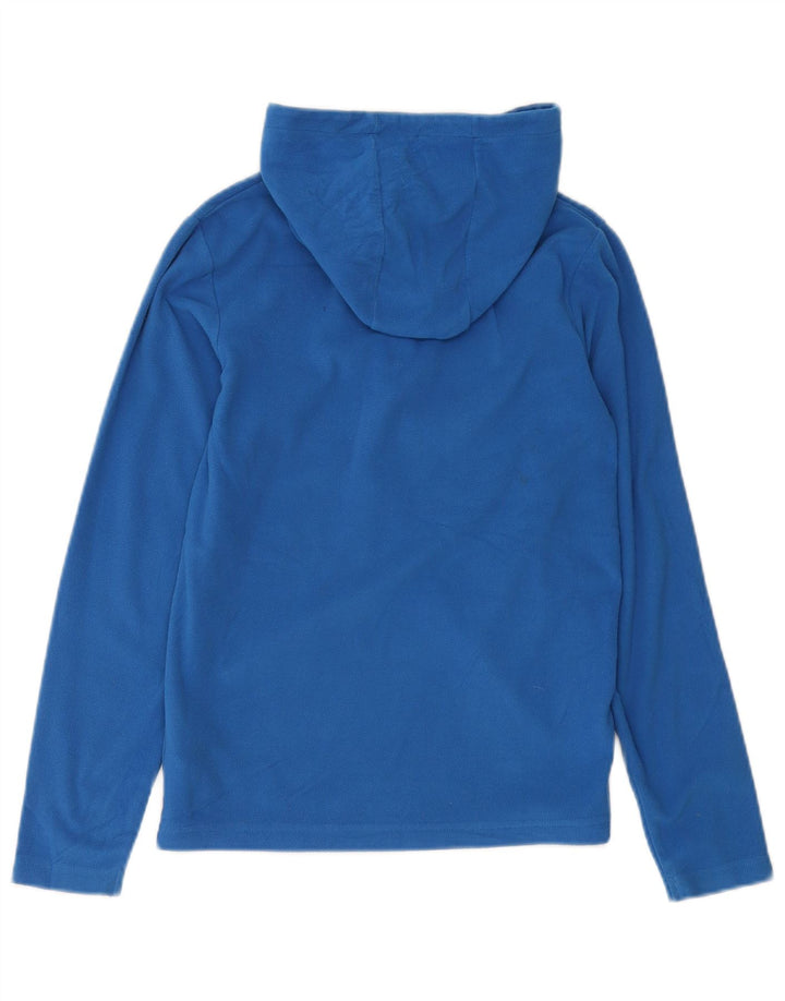 MOUNTAIN WAREHOUSE Boys Hooded Zip Neck Fleece Jumper 11-12 Years Blue