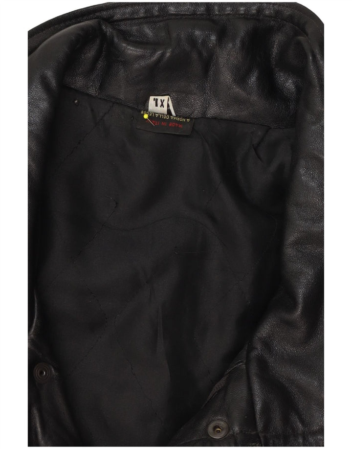 Vintage Mens Leather Jacket UK 42 XL Black Leather