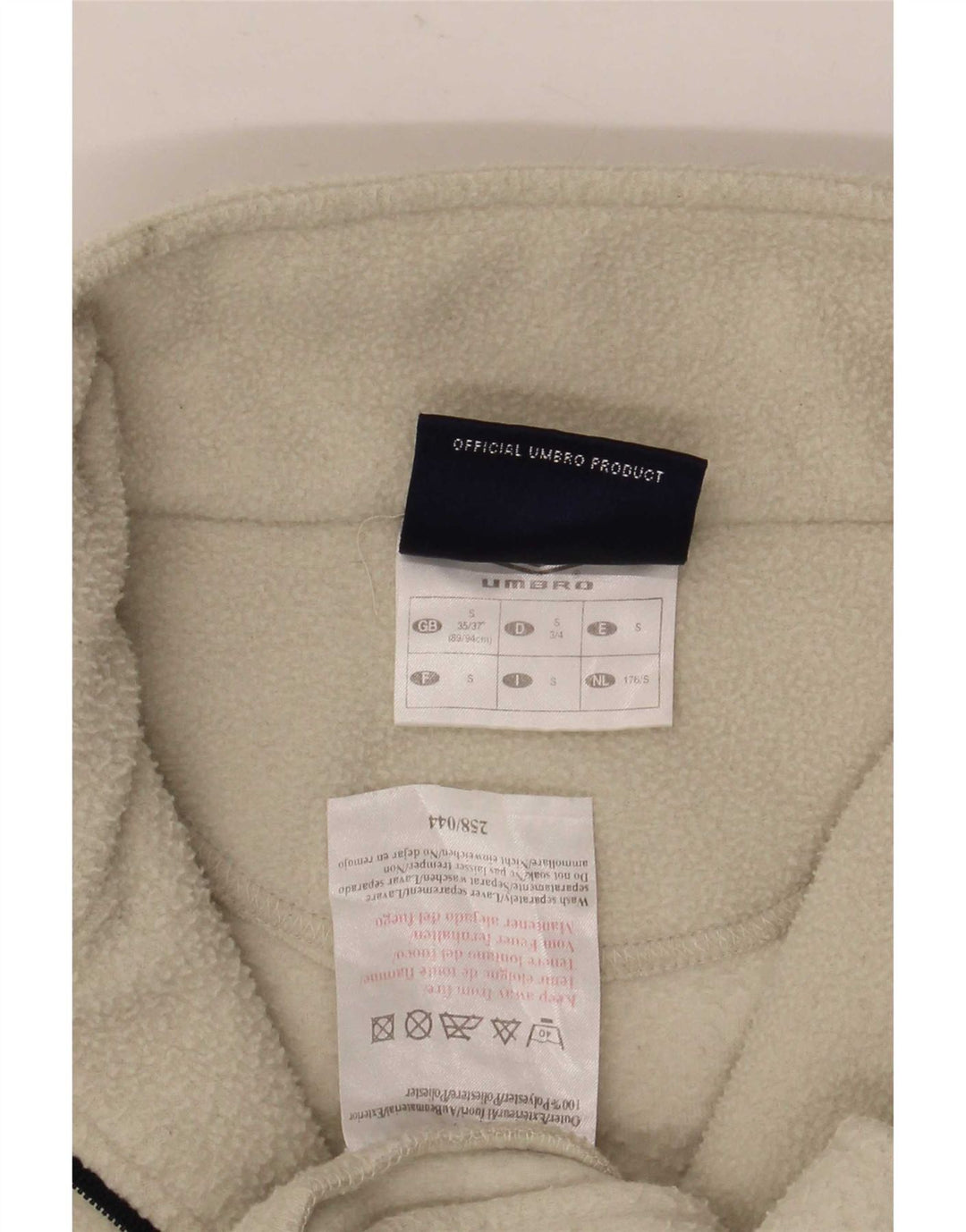 Umbro Womens Zip Neck Oversized Fleece Jumper UK 10 Small Off White