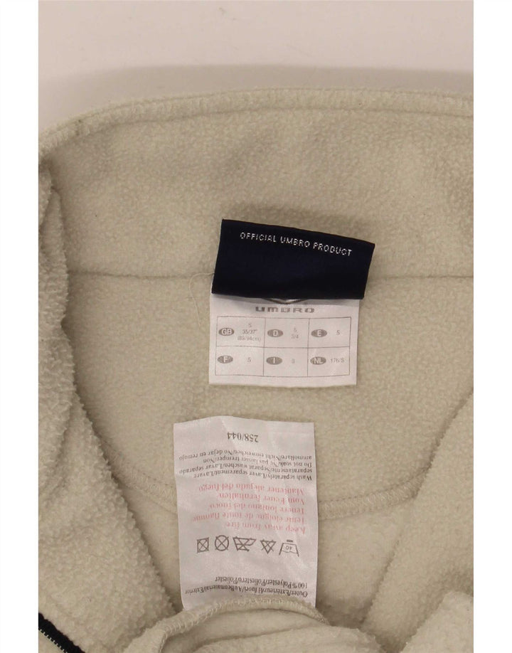 Umbro Womens Zip Neck Oversized Fleece Jumper UK 10 Small Off White