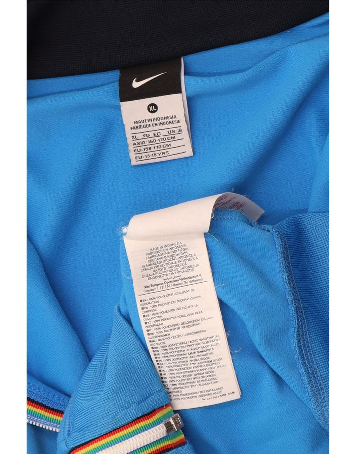 Nike Boys Graphic Tracksuit Top Jacket 13-14 Years XL Blue Polyester