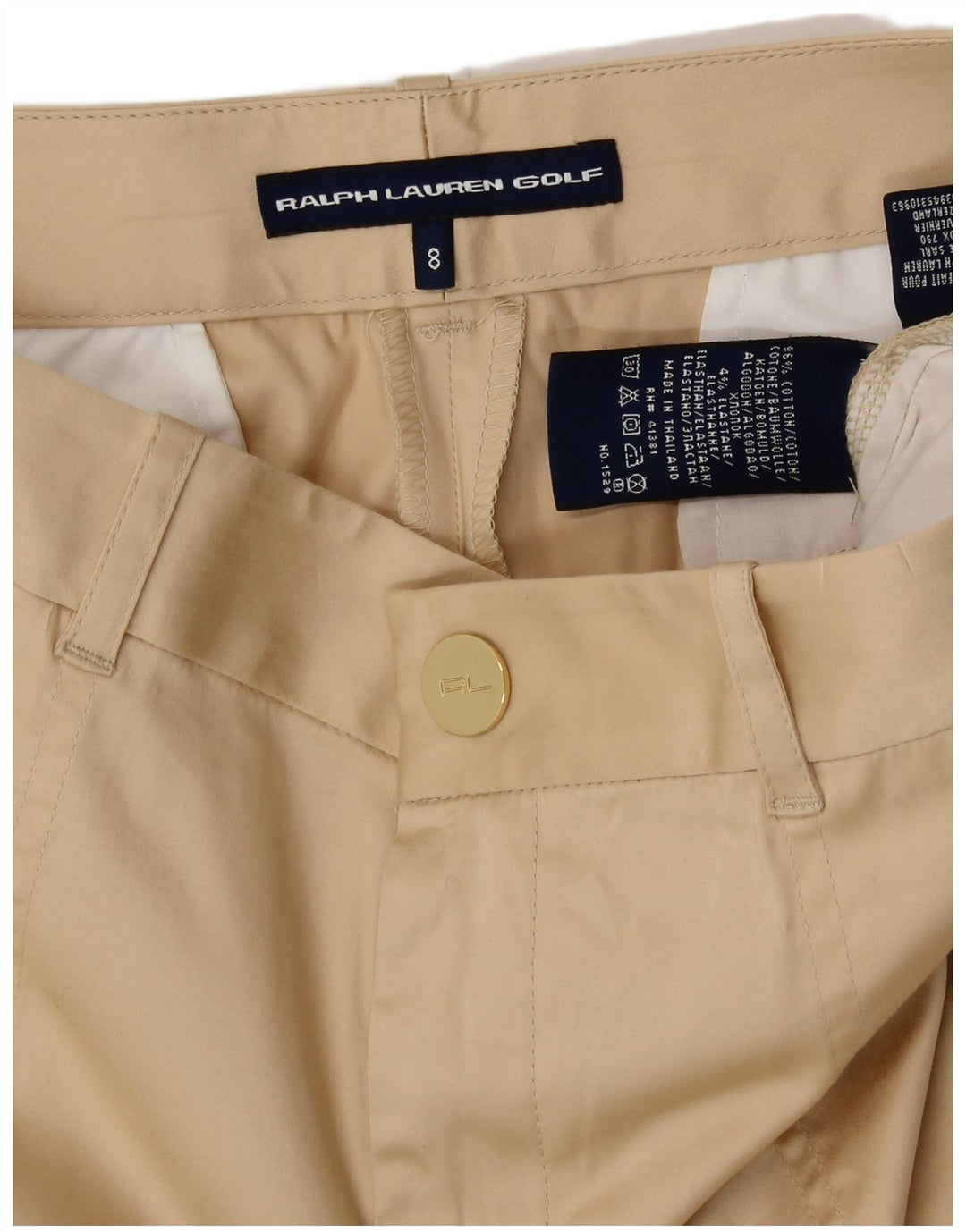 Ralph Lauren Womens Golf Capri Trousers US 8 Medium W30 L21 Beige Cotton