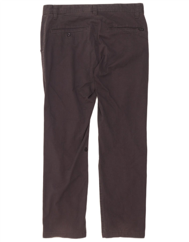 Volcom Mens Straight Chino Trousers W34 L32 Grey Cotton