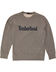 TIMBERLAND Mens Graphic Sweatshirt Jumper Large Grey Cotton