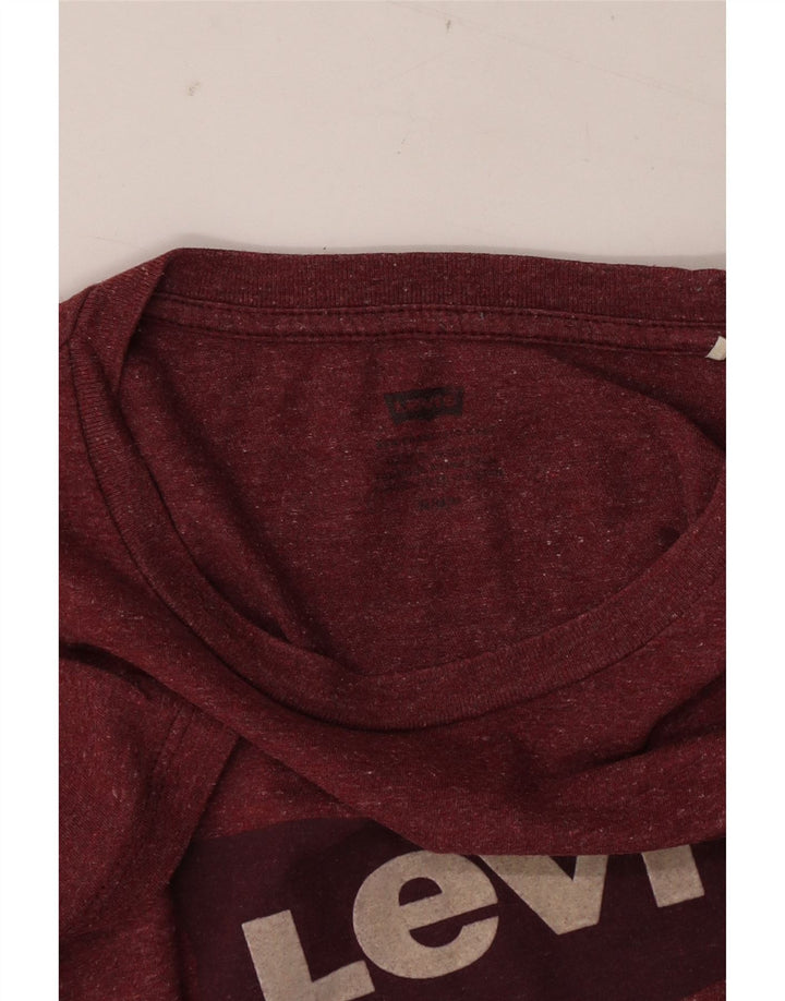 LEVI'S Mens Graphic T-Shirt Top Medium Burgundy