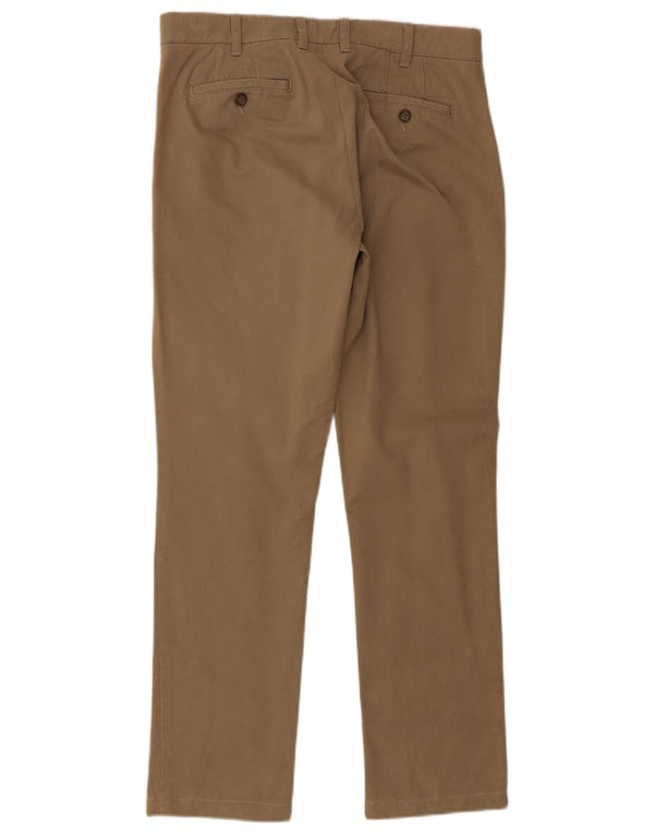 Dack's Mens Slim Chino Trousers IT 50 Large W34 L30 Beige Cotton
