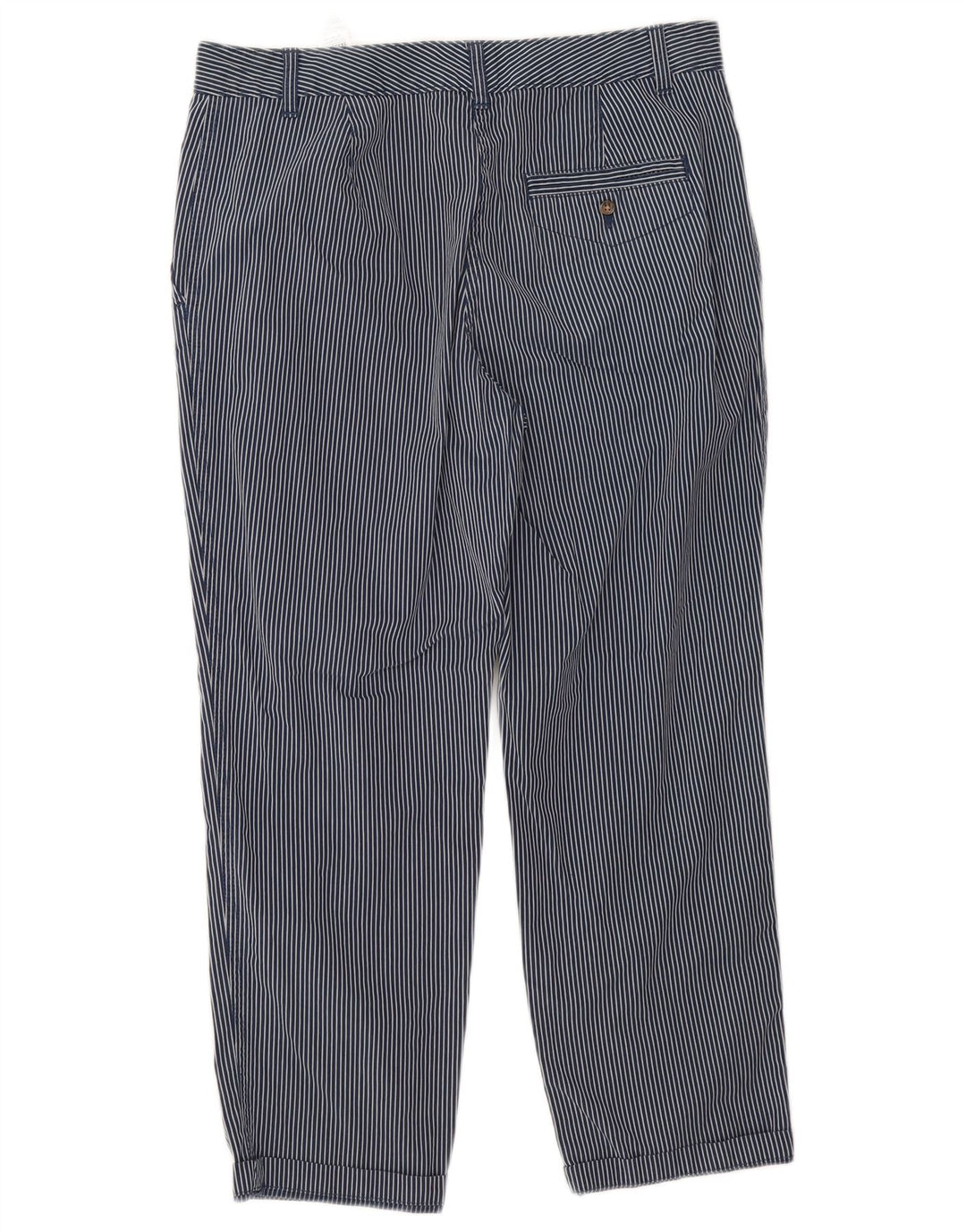 Marks & Spencer Womens Cropped Trousers UK 12 Medium W32 L25 Navy Blue