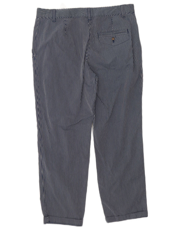 Marks & Spencer Womens Cropped Trousers UK 12 Medium W32 L25 Navy Blue