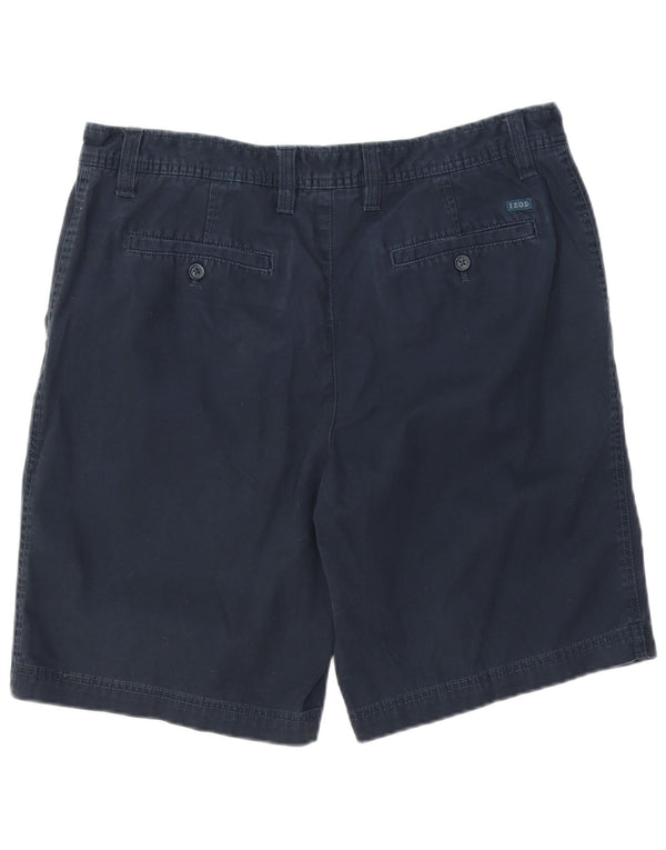 IZOD Mens Salt Water Chino Shorts W36 Large Navy Blue Cotton