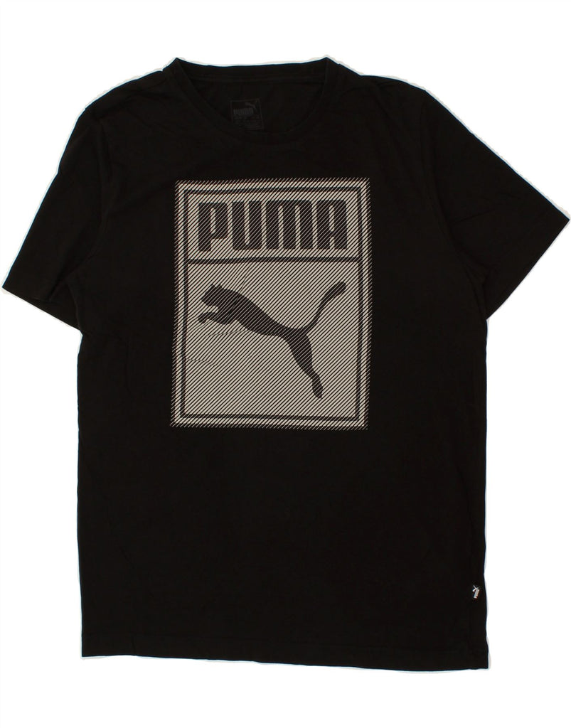 PUMA Mens Graphic T-Shirt Top Small Black Cotton | Vintage Puma | Thrift | Second-Hand Puma | Used Clothing | Messina Hembry 