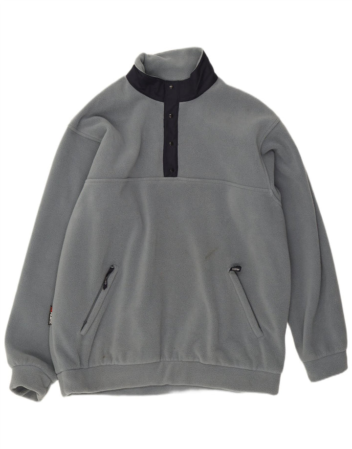 Musto Mens Button Neck Fleece Jumper XL Grey Polyester