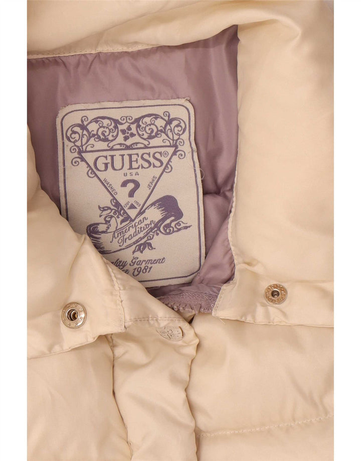 Guess Womens Padded Jacket UK 16 Large Beige