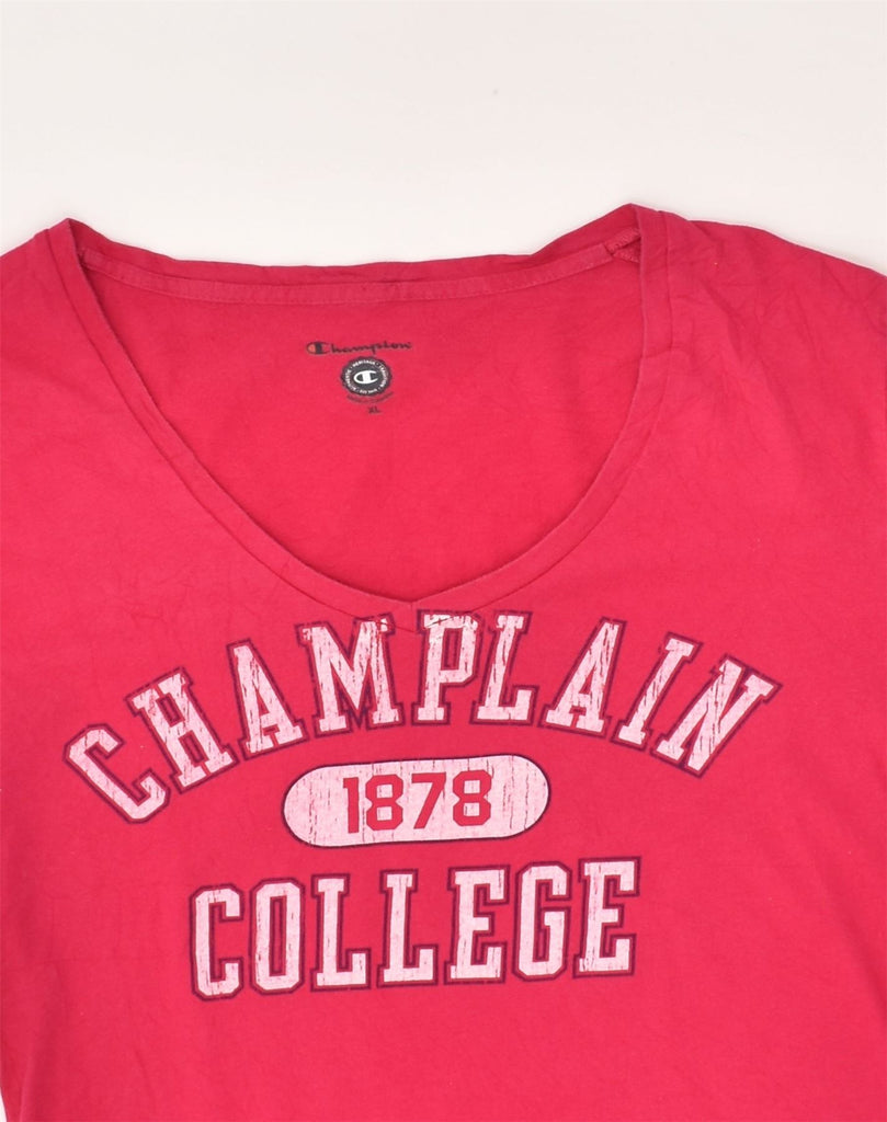 CHAMPION Girls Graphic T-Shirt Top 14-15 Years XL Pink Cotton | Vintage Champion | Thrift | Second-Hand Champion | Used Clothing | Messina Hembry 