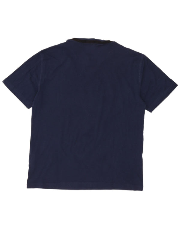 Emporio Armani Womens Graphic T-Shirt Top UK 16 Large Navy Blue Cotton