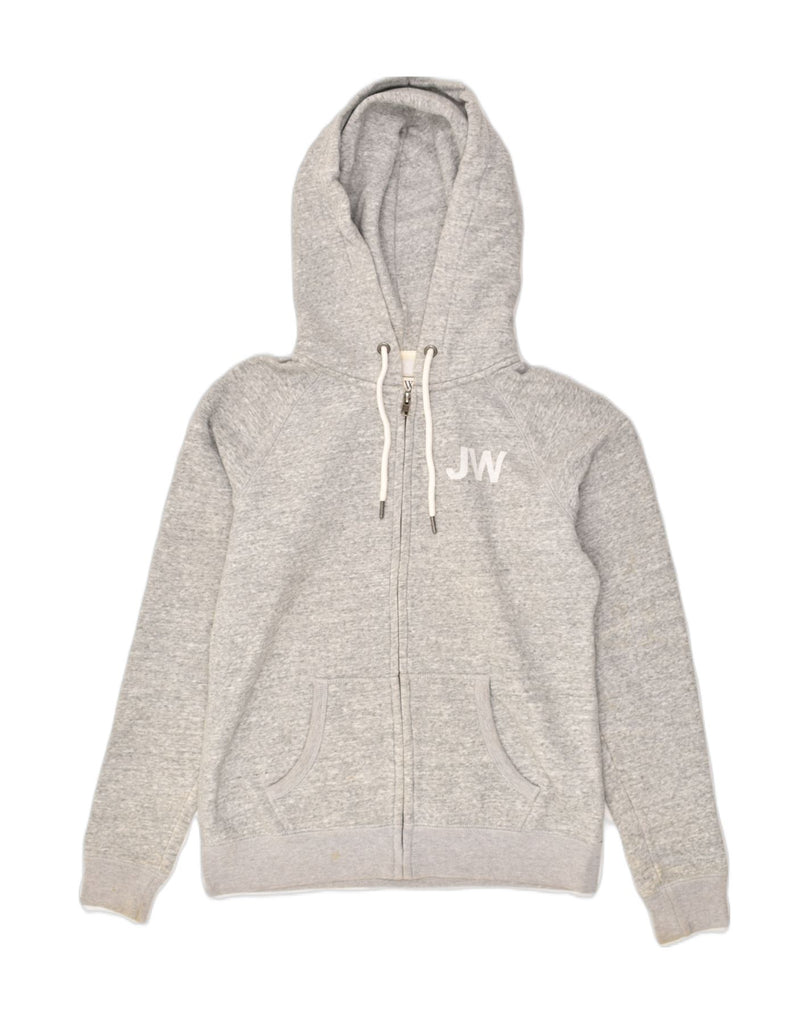 JACK WILLS Womens Zip Hoodie Sweater UK 12 Medium Grey Cotton | Vintage Jack Wills | Thrift | Second-Hand Jack Wills | Used Clothing | Messina Hembry 