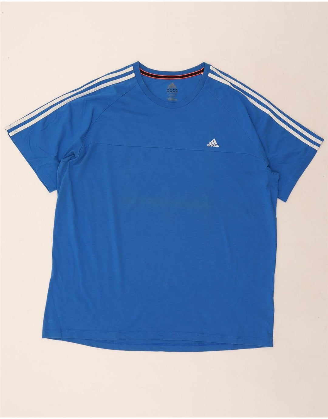 Adidas Mens T-Shirt Top 2XL Blue Cotton