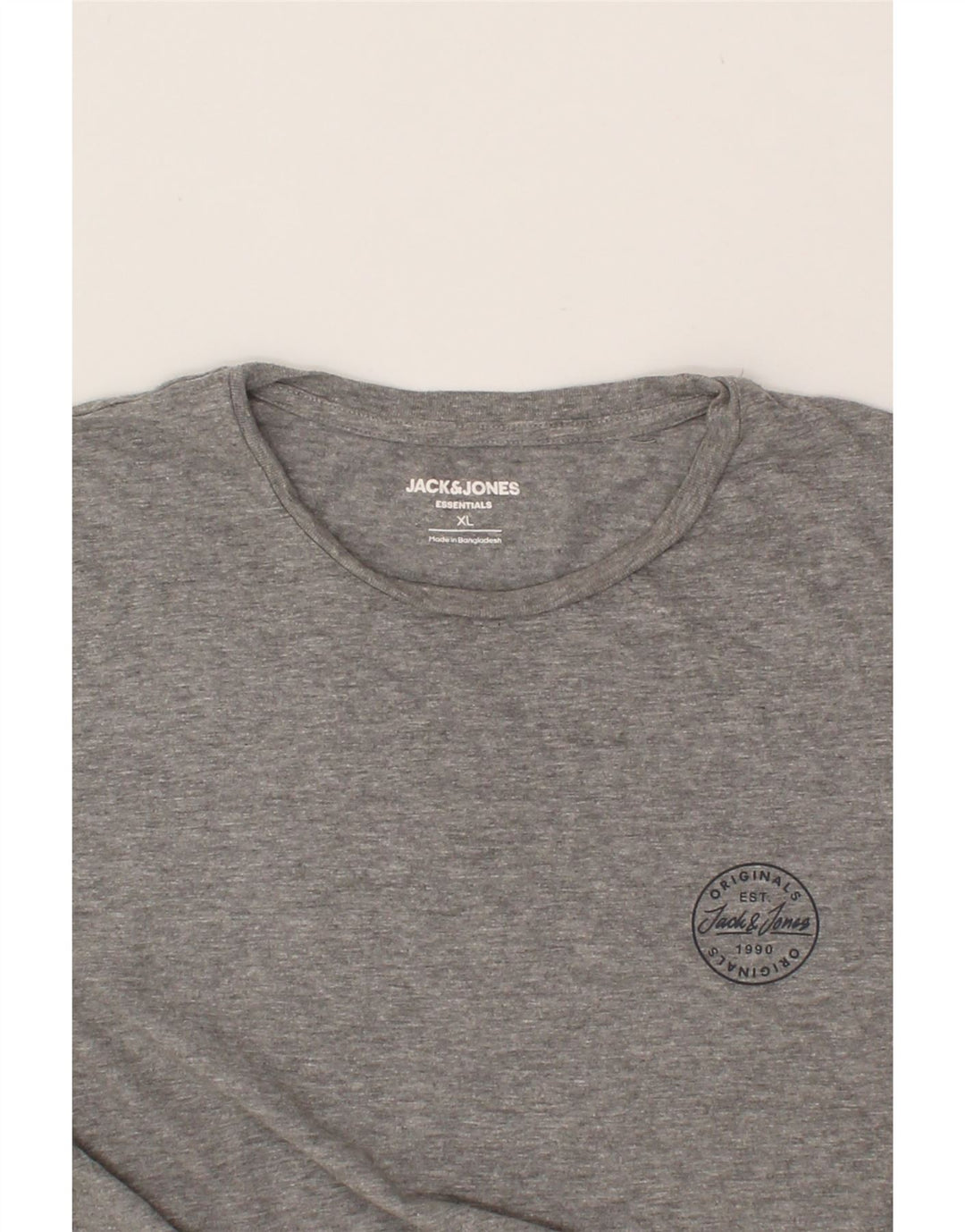 JACK & JONES Mens T-Shirt Top XL Grey Vintage Jack & Jones and Second-Hand Jack & Jones from Messina Hembry 