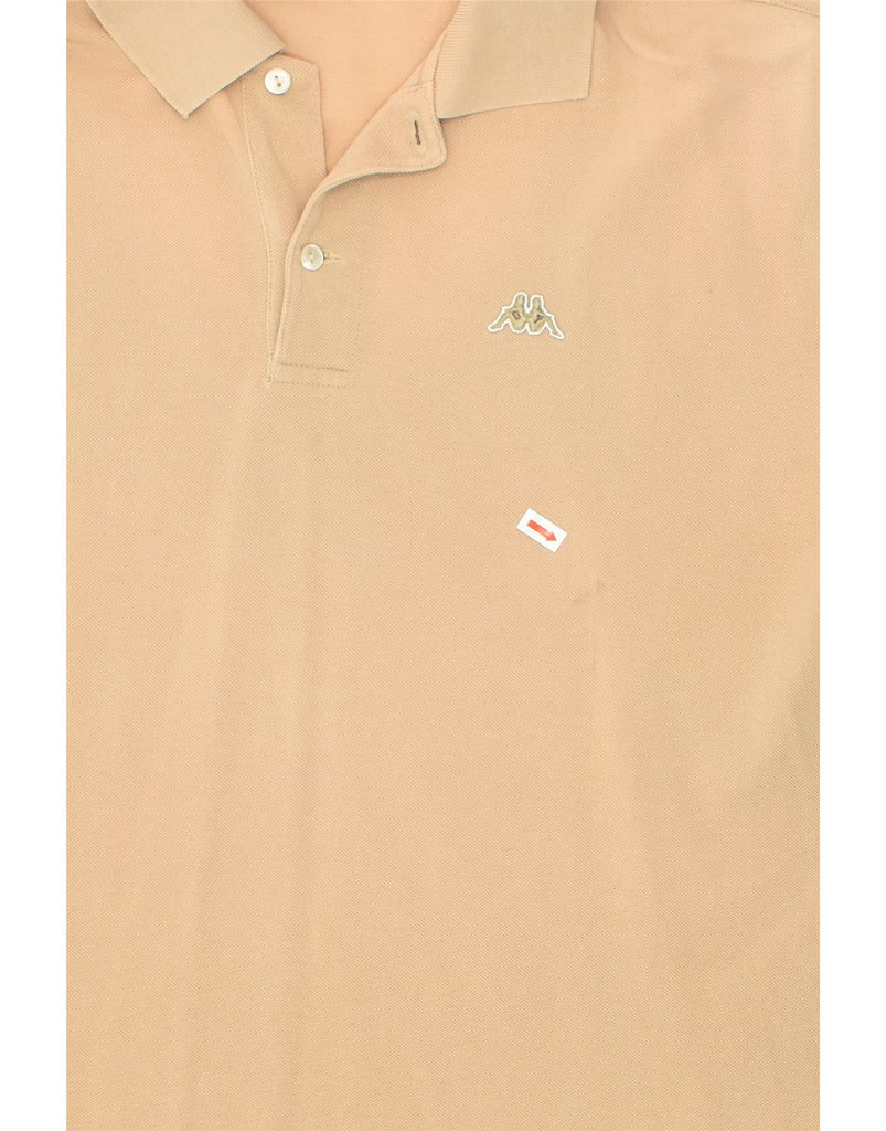 KAPPA Mens Polo Shirt Medium Beige Cotton | Vintage Kappa | Thrift | Second-Hand Kappa | Used Clothing | Messina Hembry 