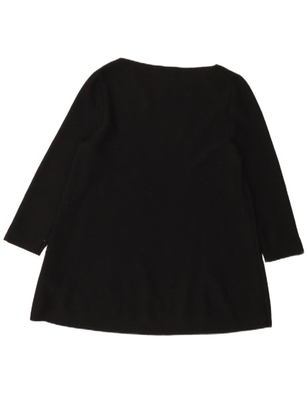 Cos Womens 3/4 Sleeve Tunic Top UK 14 Medium Black Wool