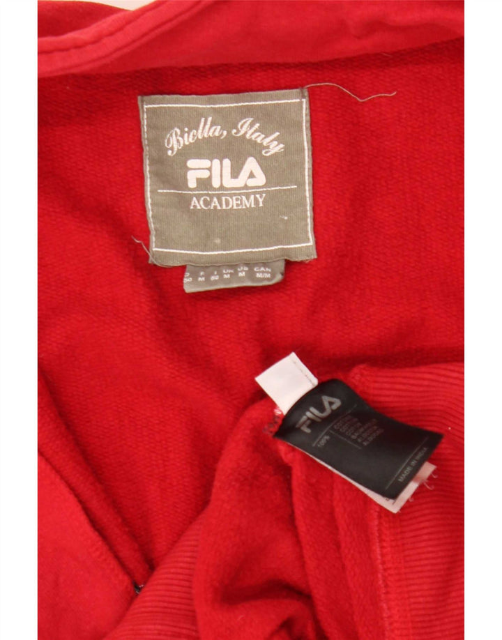 Fila Mens Graphic Tracksuit Top Jacket Medium Red Cotton