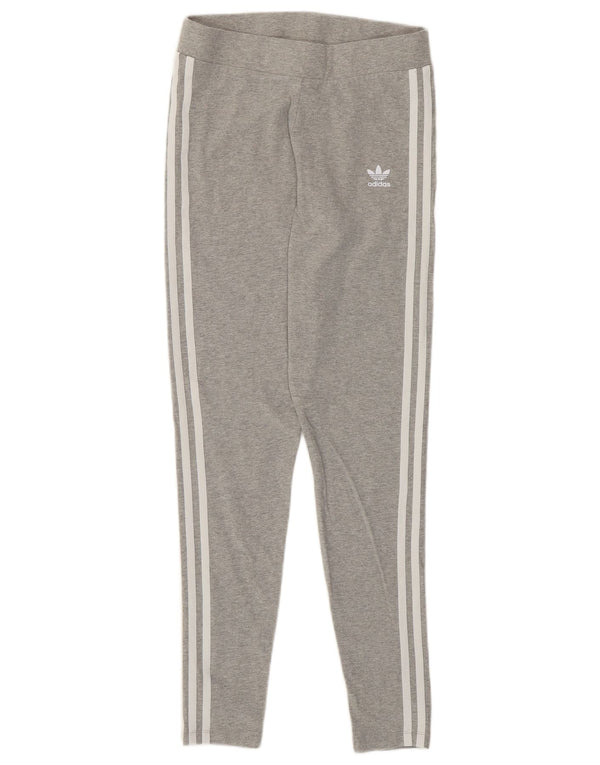 Adidas Womens Leggings UK 10 Small  Grey Cotton