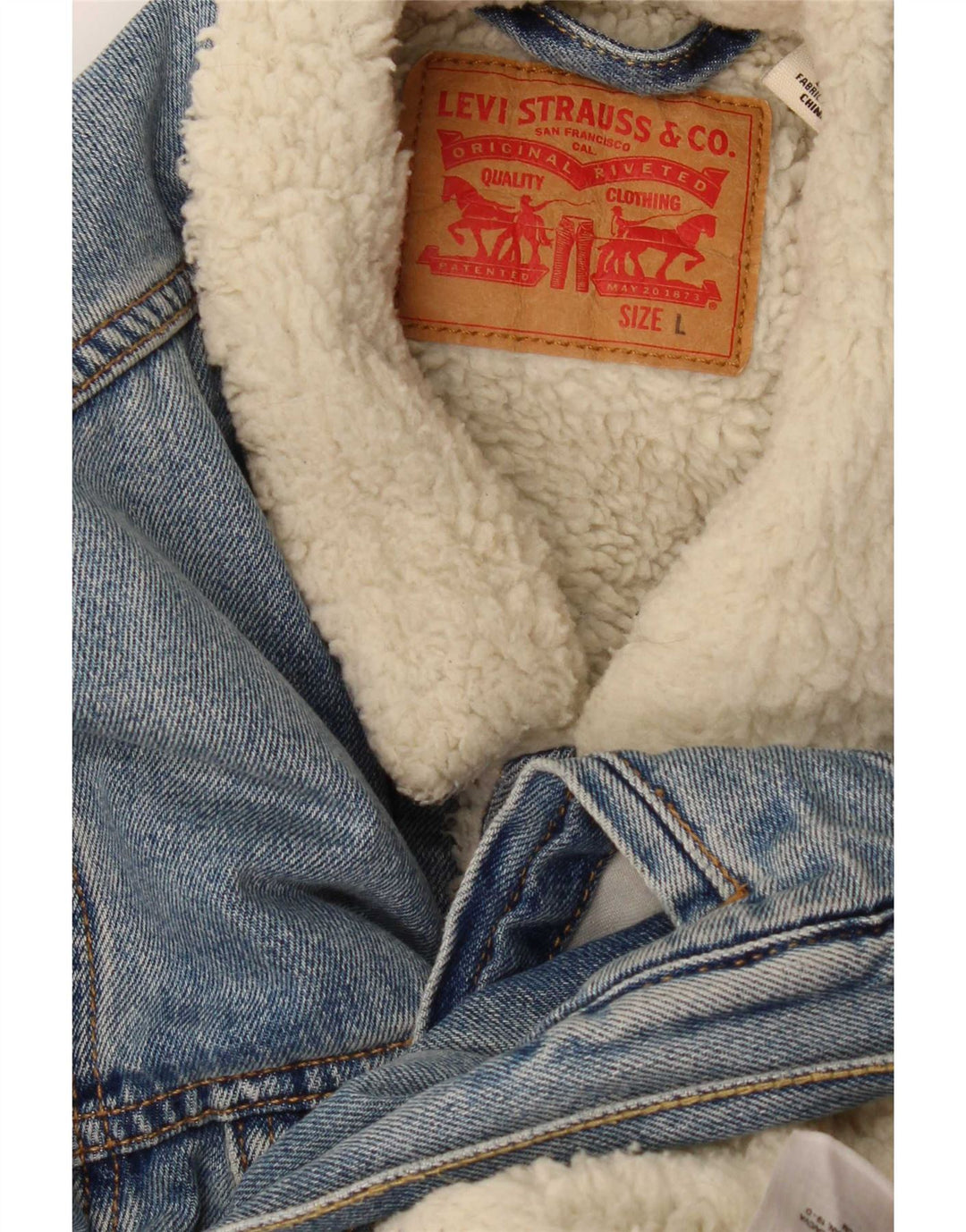 Levi's Mens Sherpa Denim Jacket UK 40 Large Blue
