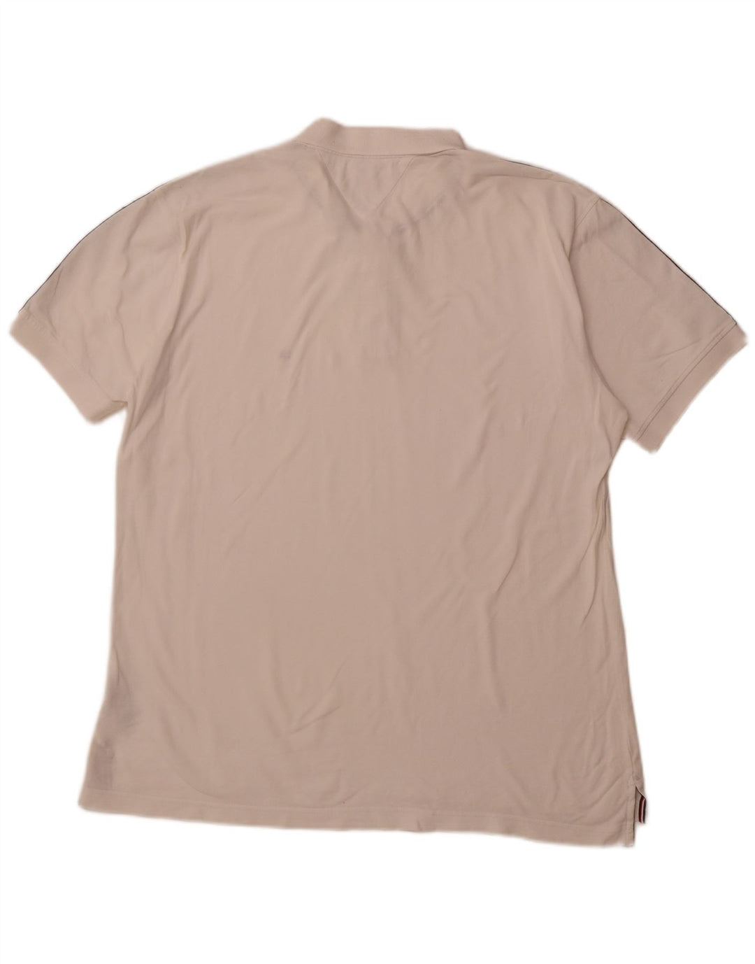 TOMMY HILFIGER Mens Regular Fit Polo Shirt 2XL White Colourblock Cotton