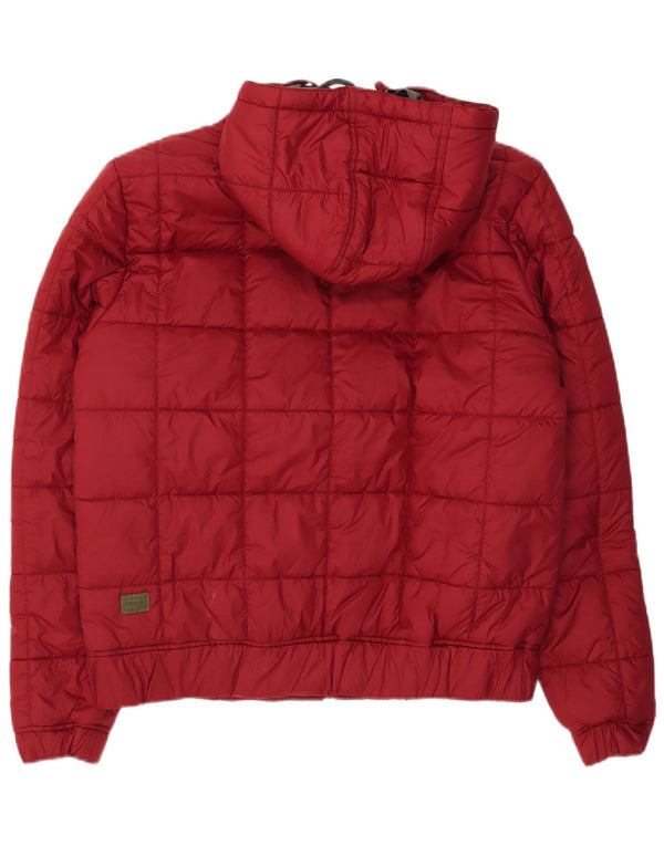 G-Star Mens Hooded Padded Jacket UK 40 Large Red Polyester