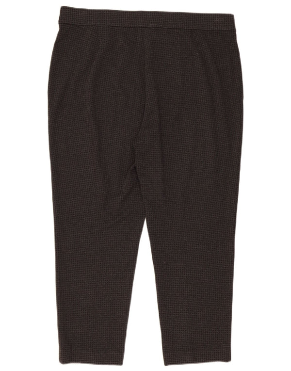 Marks & Spencer Womens Cropped Trousers UK 18 XL W36 L25 Grey Houndstooth