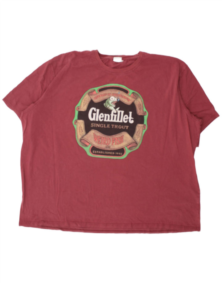 WEIRD FISH Mens Graphic T-Shirt Top 4XL Red Cotton