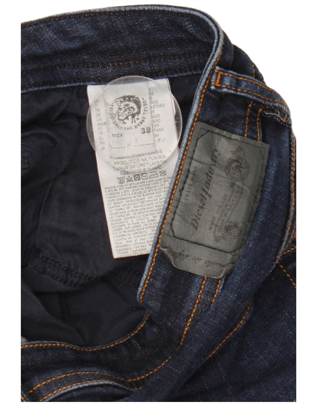 Diesel Mens Slim Jeans W38 L31 Navy Blue Cotton