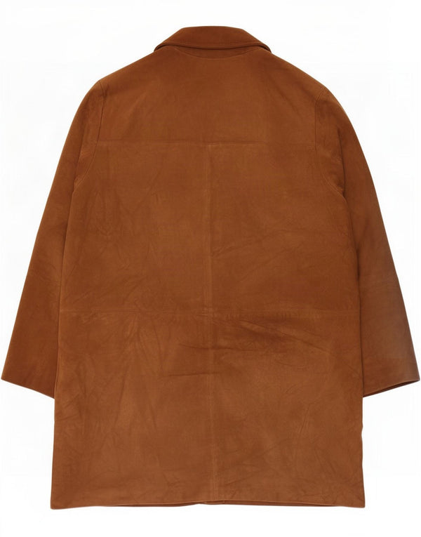 Vintage Womens Suede Overcoat IT 50 XL Beige