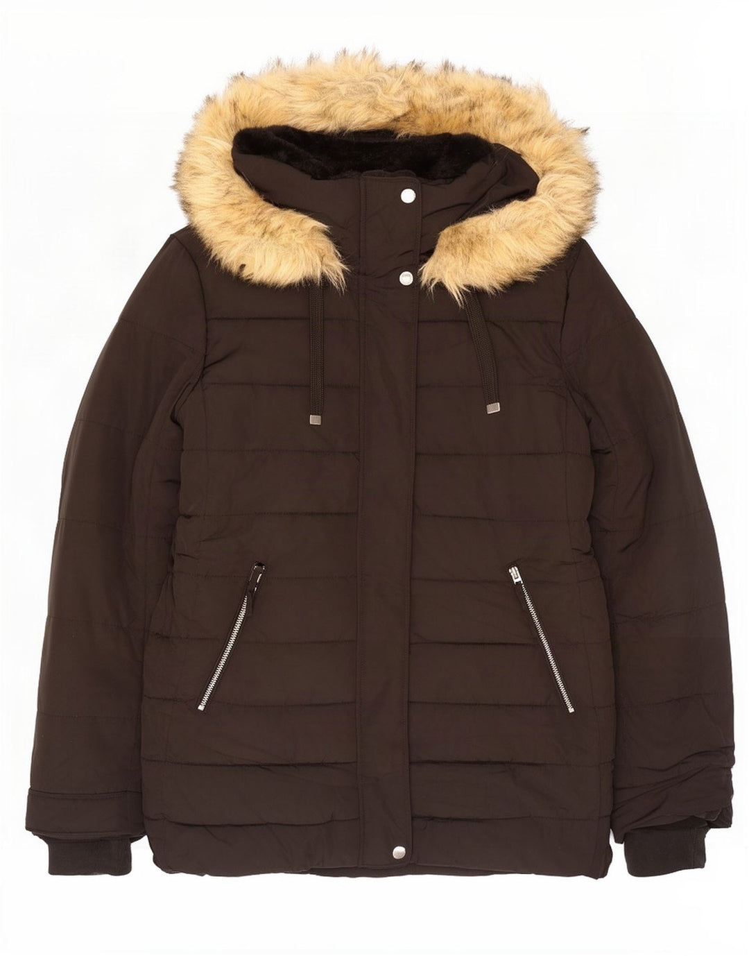 Zara Womens Hooded Padded Jacket UK 20 2XL Black Polyester