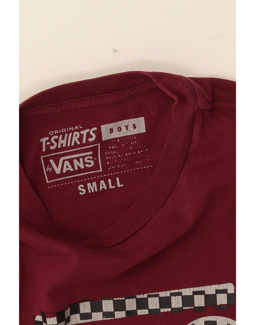 Vans Boys Graphic T-Shirt Top 8-9 Years Small Burgundy