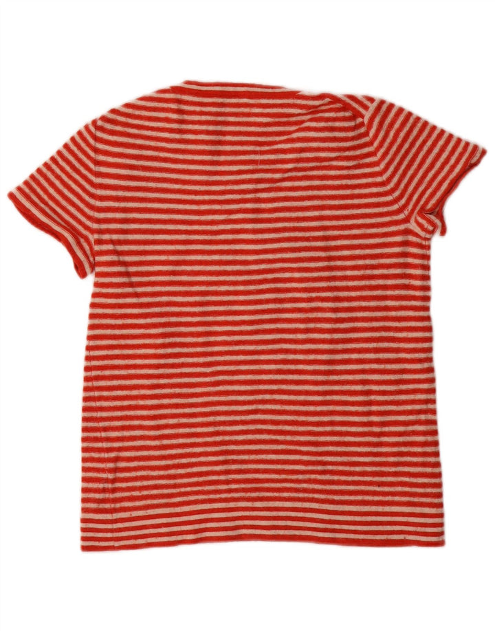 J. CREW Womens Boat Neck Jumper Sweater UK 6 XS Orange Striped