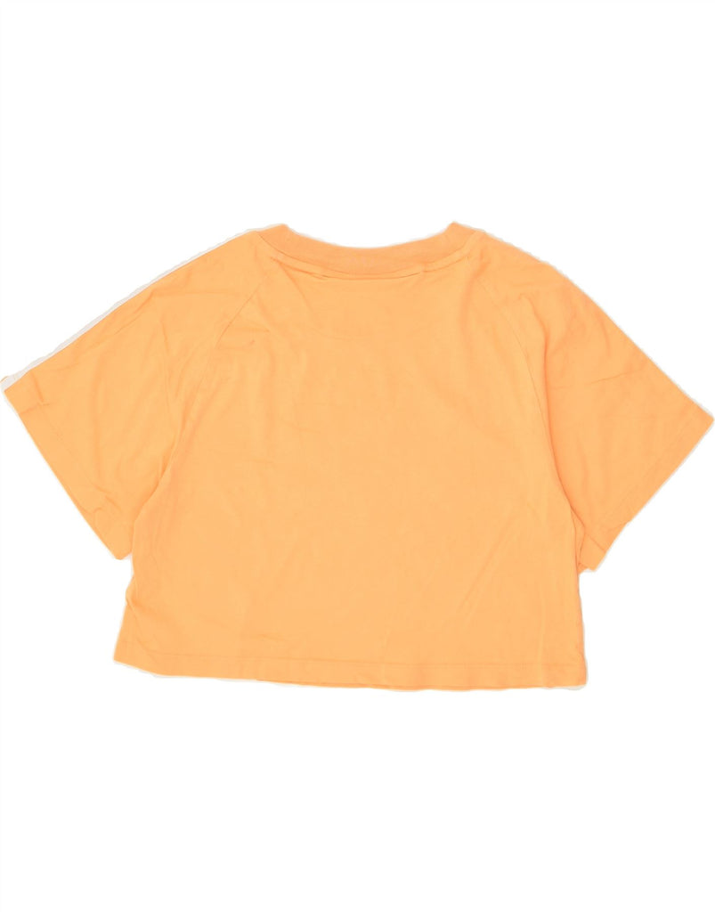 ADIDAS Womens Crop T-Shirt Top UK 10 Small Orange Cotton | Vintage Adidas | Thrift | Second-Hand Adidas | Used Clothing | Messina Hembry 