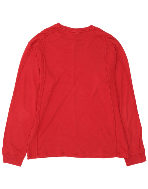 CHAMPION Mens Top Long Sleeve 2XL Red Cotton