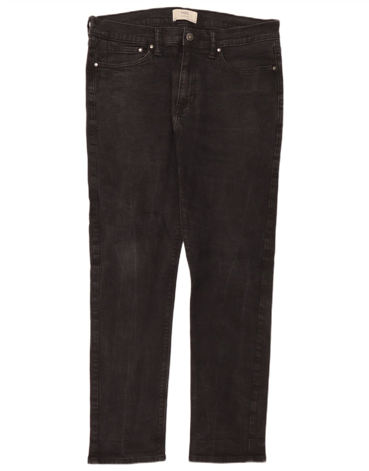 Marks & Spencer Mens Slim Jeans W34 L31 Black Cotton