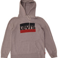 Levi's Mens Graphic Hoodie Jumper Large Grey Cotton