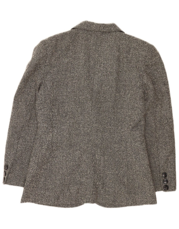 Luisa Spagnoli Womens 1 Button Blazer Jacket IT 44 Medium Grey Virgin Wool