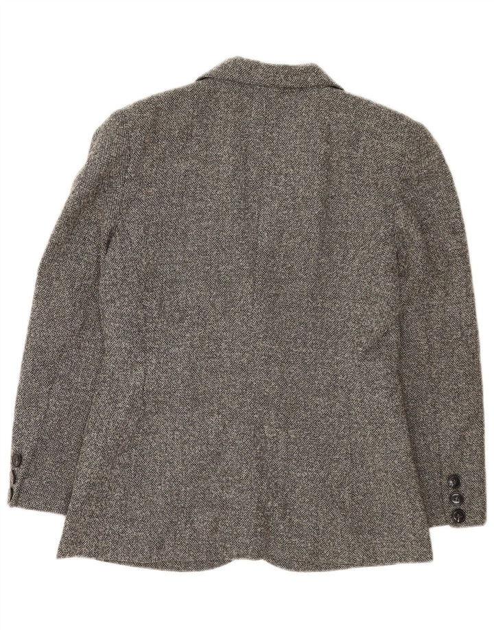 Luisa Spagnoli Womens 1 Button Blazer Jacket IT 44 Medium Grey Virgin Wool