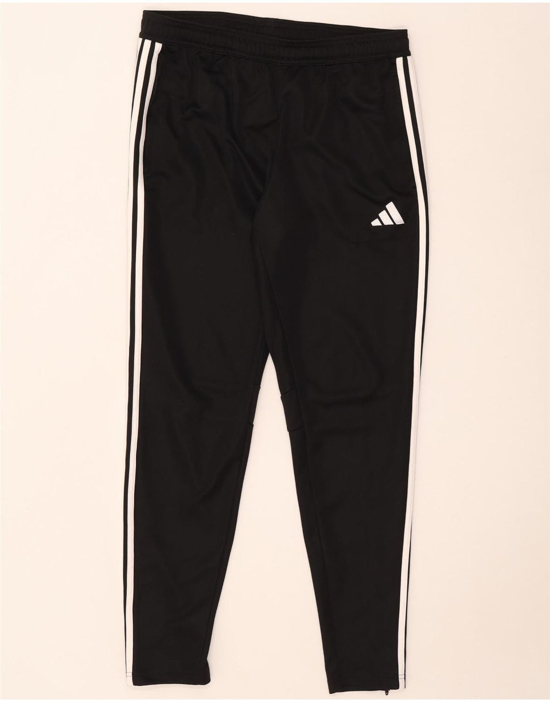 Adidas Mens Slim Fit Tracksuit Trousers Large Black Polyester