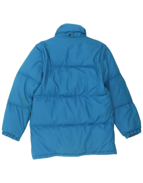 VINTAGE Boys Padded Jacket 15-16 Years Blue Polyester